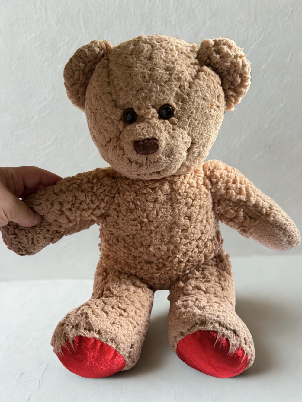 Build A Bear Workshop Plush Brown Teddy Bear with Red Paws 2019 Loved.